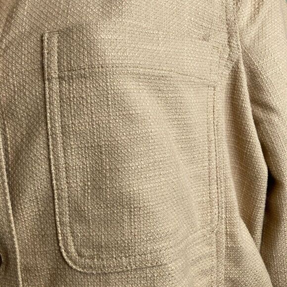 Talbots Women’s Textured Sand Castle Button Up Jacket Size M Oversized Lagenlook - Picture 8 of 13
